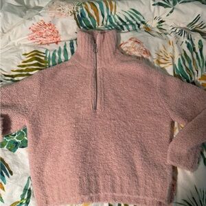 Cozy Pink Half-Zip Sweater